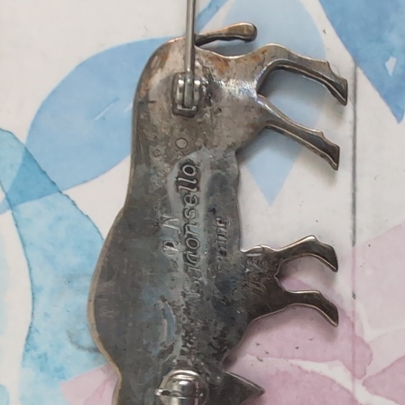 Sterling Silver Zuni Buffalo Pin - Picture 4 of 4